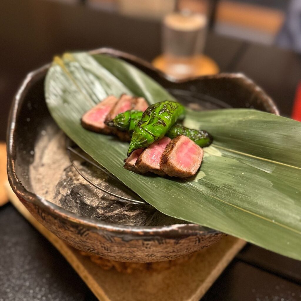 ふふ京都 夕食 和牛と万願寺とうがらし